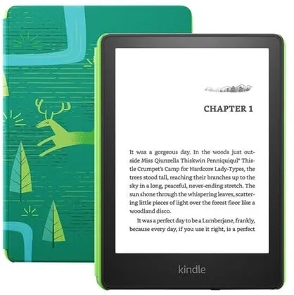 Amazon Kindle Paperwhite 5 16GB Kids Edition - Musta (sis. Emerald Forest -suojakannen)